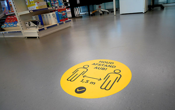 corona vloersticker 1,5 meter